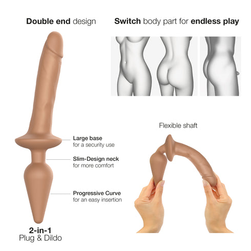 Switch Plug-In Dildo Réaliste Couleur Caramel